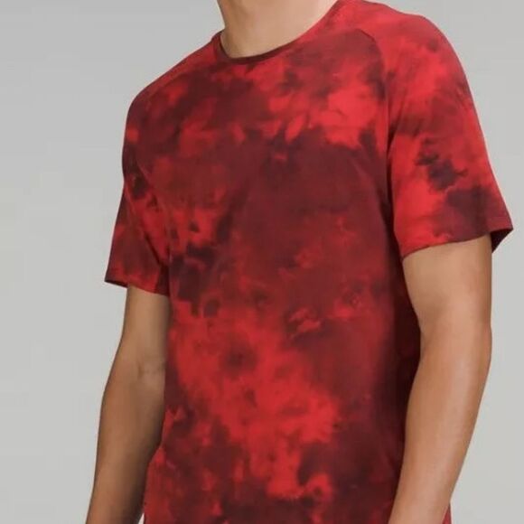 Lululemon Always Agile Short Sleeve T Shirt Tidal Dye Grenadine Red